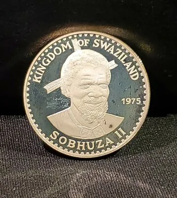$70 • Buy 1975 Swaziland 10 Emalangeni Silver Coin