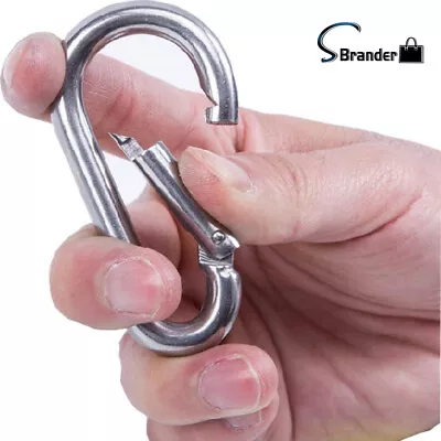 6pcs Stainless Steel Carabiner Snap Spring Hook Clip Marine Grade Eyelet Lock • $10.19