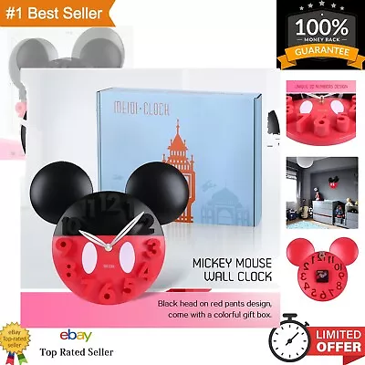 Handcrafted Mickey Mouse Concept Wall Clock - 12-Inch Silent Quartz Timepiece • $28.99