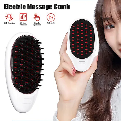 Electric Massager Comb Infrared Laser Hair Growth Head Scalp Vibrating Brush New • £13.33
