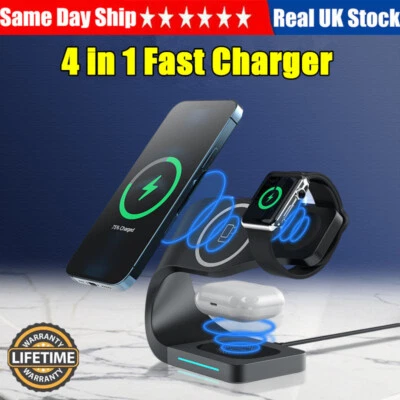 £19.99 • Buy Wireless Charger Dock Charging Station For MagSafe Watch IPhone 14 Samsung S23