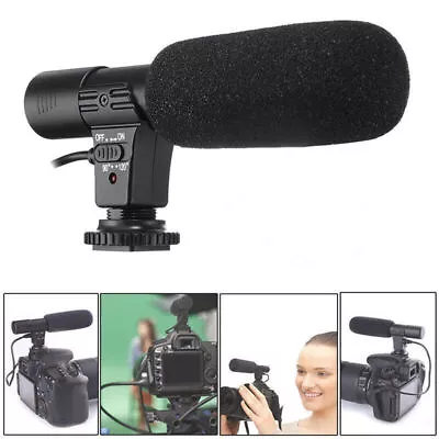 For Nikon D7000 D300s D5100 D5300 D3300 D3200 3.5mm DV Stereo Microphone Mic • £11.85