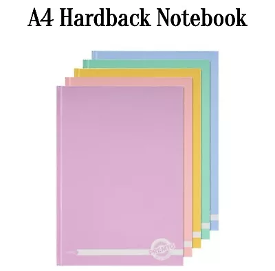 A4 Hardcover Notebook Notepad Writing Pad Feint Ruled 160 Pages Pastel Colour UK • £4.04