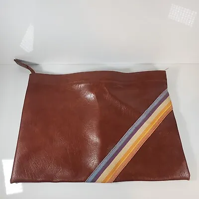 Vintage Faux Leather With Rainbow Colorful Document Travel Pouch • $19.90