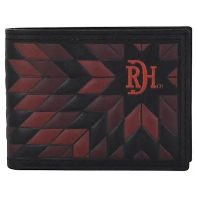 Red Dirt Hat Co Western Mens Wallet Bifold Leather Logo Black 24068881W6 • $52