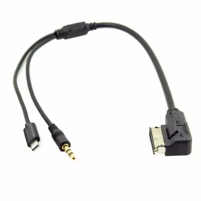 Media In AMI MDI To Stereo 3.5mm Audio & USB-C Aux Cord For Car VW AUDI 2014 A4 • $10.99