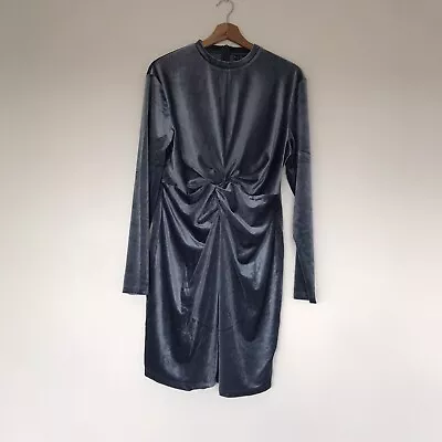 Rainbow By Bonprix Womens Blue Long Sleeve Velvet Dress Size 18/20 Plus Size • £19.99