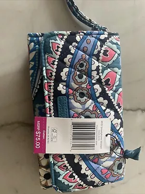 New NWT Vera Bradley RFID Smartphone Wristlet Wallet Haymarket Paisley Jewel • $29.99