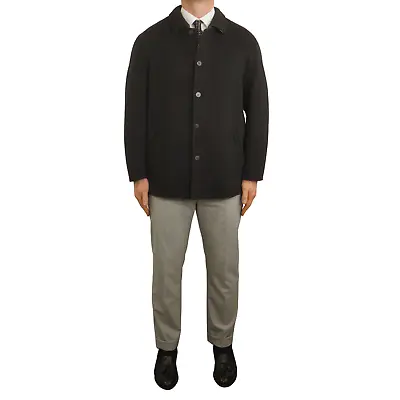 Men Burberry London Coat Black Wool Size L EU52 UK/US44 VAP505 • $214.95