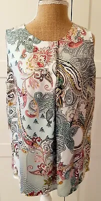 Linea Tesini Ladies Mint Paisley Print Blouse Top Size 10 BNWT Rrp £37 • £12.59