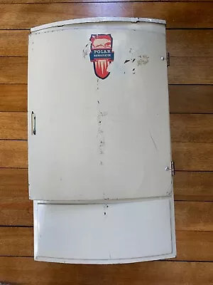 Vintage Toy Metal Refrigerator  - Fridge  - 1950s - Tin Kitchen POLAR Brand • $32.50