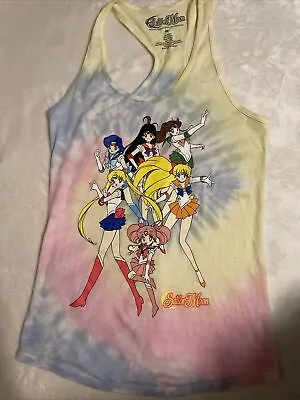 Juniors Sailor Moon Tye Dye Racer Back Tank Top Size Medium • $4.25