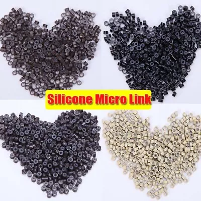 SALE Micro Rings Beads 1500pcs 6mm/5mm Silicone Linked FOR I Tip Hair Extensions • $6.27