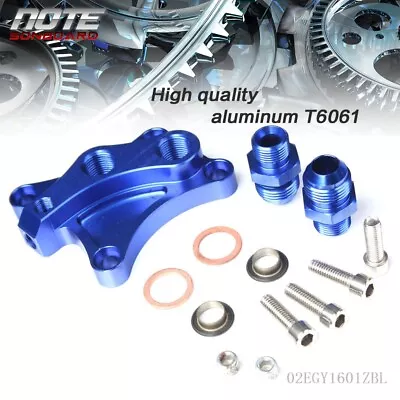 Fit For Nissan Sr20det Ca18det Ka24det S13 S14 S15 Oil Adapter Plate Wedge Blue  • $19.15