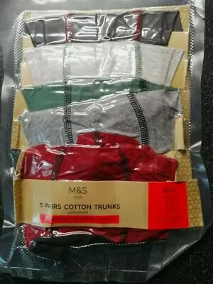 BNWT M&S Boxer Shorts 2 Years 5 Pack Multi Colour Trunks Cotton • £5.45