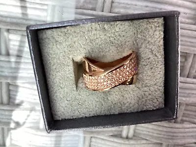 Lovely Michael Kors Rose Gold Brilliance Stone Set Crossover Ring Size 8/UK  P. • £20