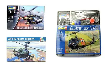 Revell/italieri 1:72/100 Lot Of 3 Assorted Helicopter Kits • £44.50