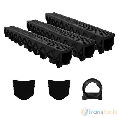 £58.42 • Buy Aquaflow Garage Water Drainage System Channel & Grate 3m Kit Outlet & End Stops