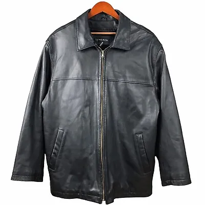 U2 Wear Me Out Leather Jacket Removable Lining Mens Black Size Large • $65
