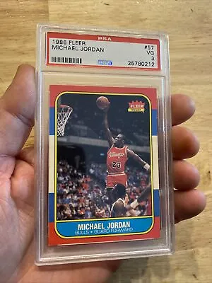 Michael Jordan ROOKIE PSA 3 Fleer #57 MJ Collector Card Vintage RC 1986 Chicago • $3923