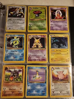 $1.25 • Buy Pokemon Childhood Binder Vintage WoTC Lot Of Cards Holos Rares Alakazam Gyarados