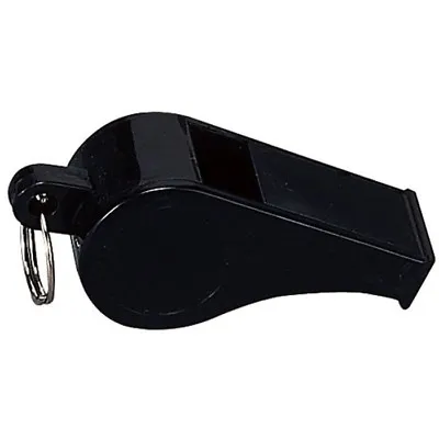 Black Plastic Tactical Whistle Keyring Police Security Sports Referee Emergency • $6.99