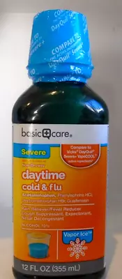 Acetaminophen Daytime Severe Cold & Flu Relief Vapor Ice Liquid 12 Fl Oz • $11.99