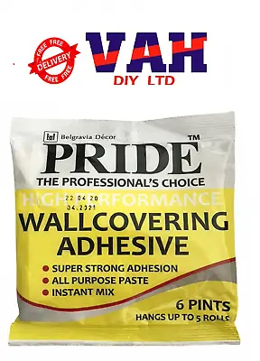 Pride WallCovering Adhesive High Performace Wallpaper PasteProfessional Choice • £2.99