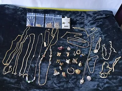 Vintage Multi Chain Charms 14k 12k Gold Filled Jewelry Lot Huge • $34