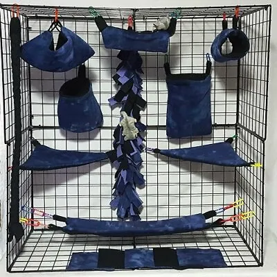 Dark Purple Tie Dye*Sugar Glider Cage Set * Rat * Double Layer Fleece • $36.55