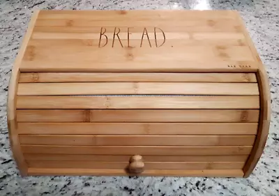RAE DUNN Bamboo Roll Top 'BREAD' Box ~ Hard To Find ~ 16x11x7 • $68