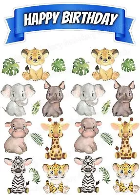 Animals Muffin Cake Image Topper Party Decoration Birthday Cupcake Zebra... • $8.45