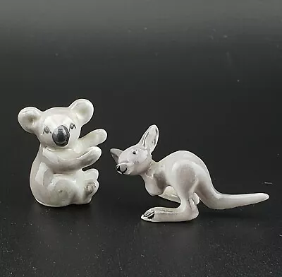 Vintage Bone China Koala Bear & Kangaroo Miniature Figurines Australian Animals  • $9.95