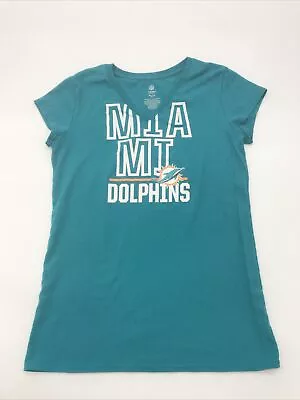 Miami Dolphins T-Shirt Youth Girl X-Large V-Neck Blue…#0862 • $4.80