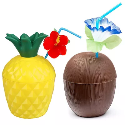 Pineapple Drink Cups Coconut Cups Hawaii Party Decorations Pineapple Cups Dajg • £9.59