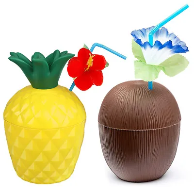 Pineapple Drink Cups Coconut Cups Hawaii Party Decorations Pineapple Cups GroyK • £5.80