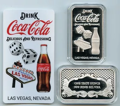Coca Cola Las Vegas Delicious & Refreshing Limited .999 Fine Silver Bar • $99.99