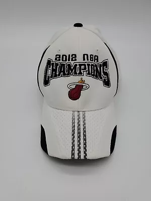 Adidas Small/medium Fitted 2012 Miami Heat Champions Sports White Men Hat Cap • $9