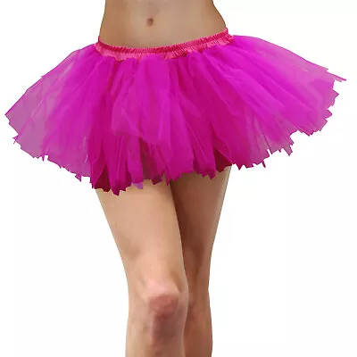 Hot Pink Tulle Tutu Skirt 80s Costume Adult Standard Plus Size • $37.95