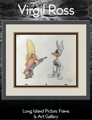 Virgil Ross Original Signed Model Sheet Drawing Yosemite Sam Daffy Custom Framed • $450
