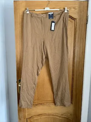 £4 • Buy New Gorgeous M&S Brown Trousers Straight Leg Size 20 Long Rrp £25