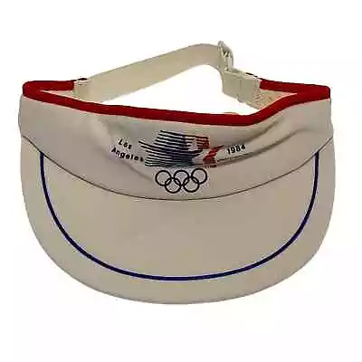 Los Angeles 1984 Olympics White Sun Visor Hat Cap Vintage Deadstock NWT • $14