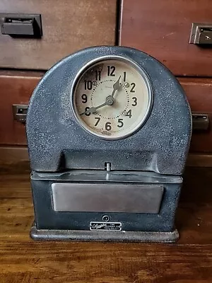 Vintage Antique Simplex Time Recorder Equipment PUNCH CLOCK Garner Mass Decor • $85