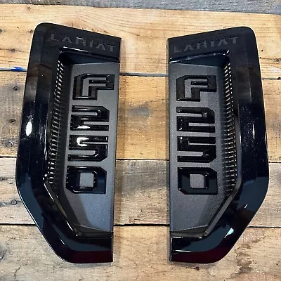 2017-2022 OEM Ford Superduty F250 Lariat Sport Black Front Fender Emblem (PAIR) • $275