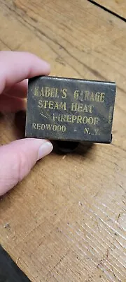 $29.99 • Buy Antique Vintage Advertisement Match Safe Box Holder Kable's Garage Redwood NY