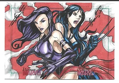 2013 Women Of Marvel 2 Piece Sketch 1/1 Jose Carlos Sanchez Psylocke X-23 X-Men • $450