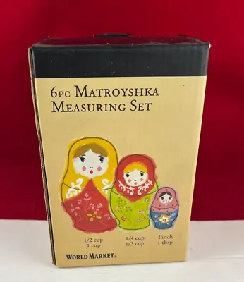 Ceramic Matryoshka Nesting Doll Measuring Cup Set / 3 World Market * Nice • $32.49