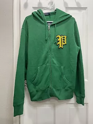 Polo Ralph Lauren Yale P Patch Green Full Zip Hooded Jacket Men’s Size Medium • $120