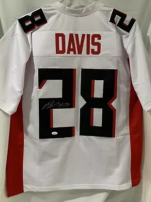 Mike Davis Signed  Custom Pro Style  Atlanta Falcons Jersey Jsa Coa • $35