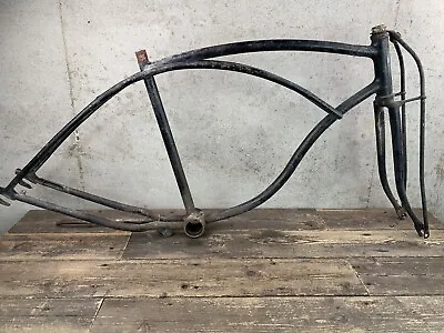 Vintage Prewar Bike Balloon Tire Old School Klunker Strandie Frame And Fork 26” • $225